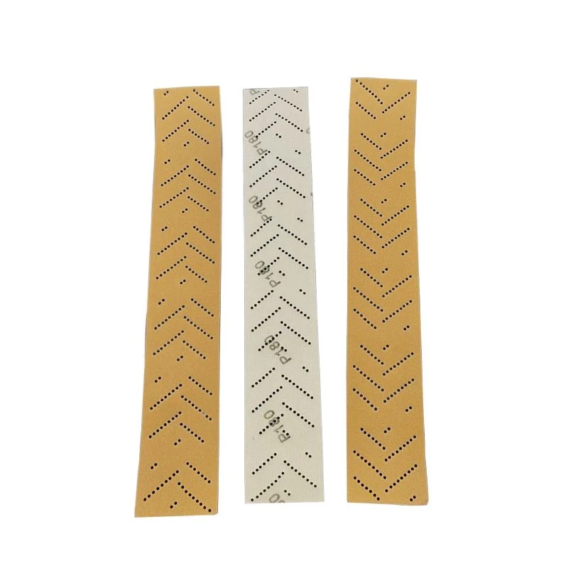 Bandes de papier de verre doré sec